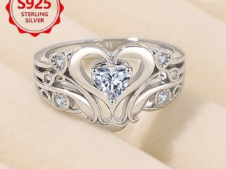 Herzförmiger Ring aus 925er Sterling-Silber