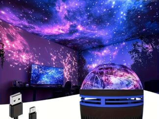 YETHKE 7-Farben-LED-Aurora-Projektor mit Fernbedienung