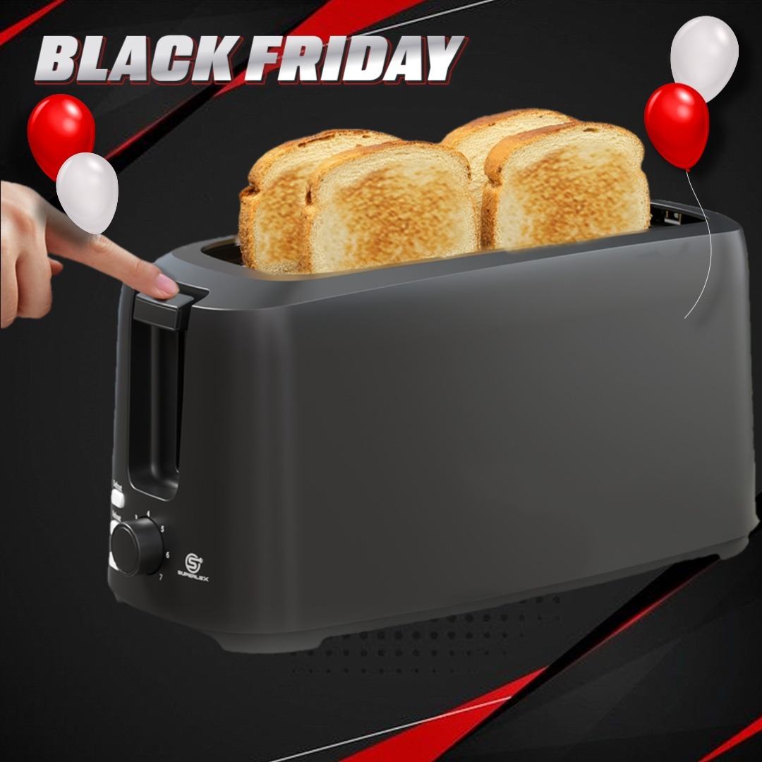 SUPERLEX 4-Scheiben-Toaster, 1450 W, Mattschwarz