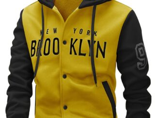 Herren-Baseballjacke bedruckt & mit Kapuze
