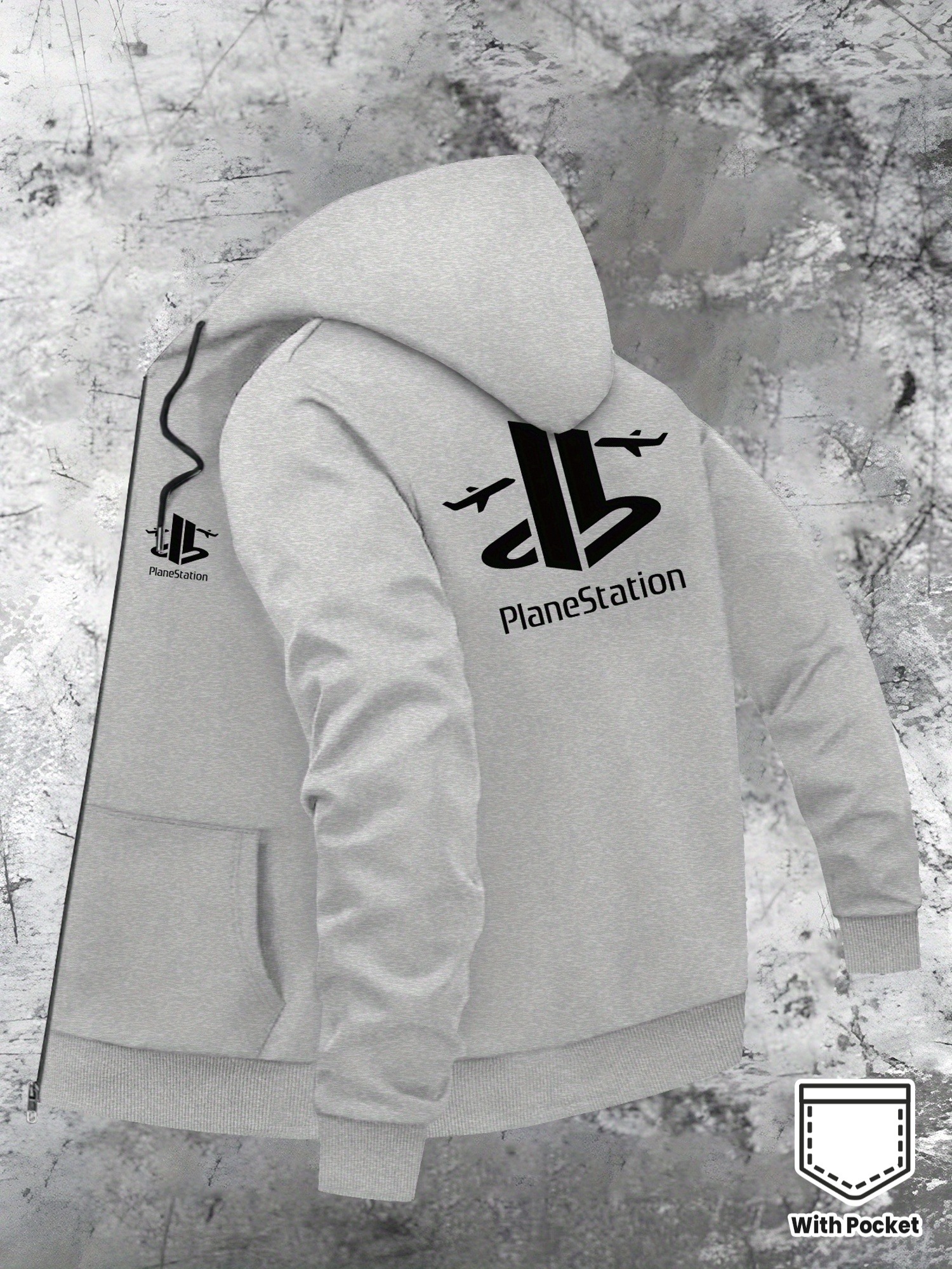 Herren-Kapuzenjacke – Dunkelgrau oder Schwarz