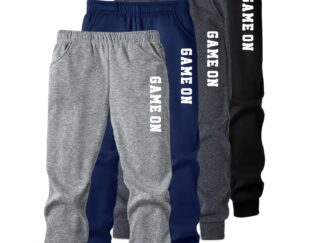 4er-Pack lässige, fleecegefütterte Jogginghosen