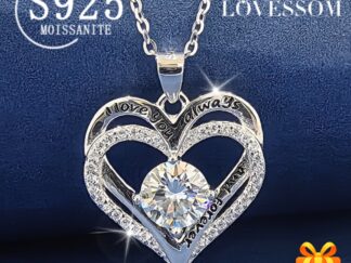 Halskette aus 925 Karat Sterlingsilber mit 1 Karat Moissanit