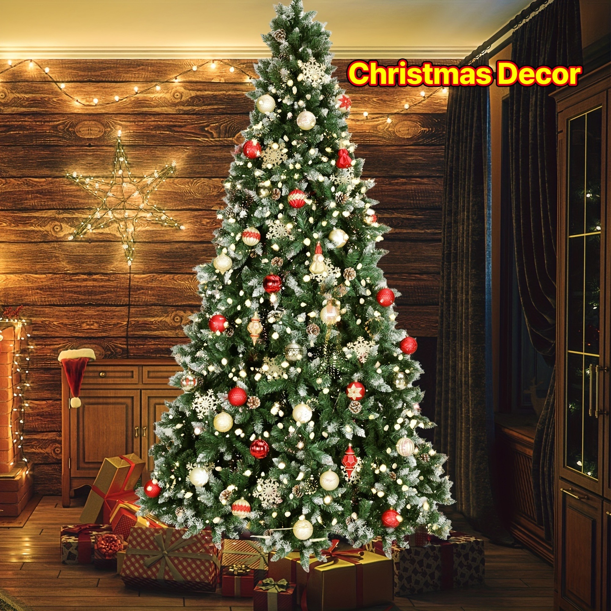 Künstlicher Weihnachtsbaum Tannenzapfen und Schneeflocken, 150–270 cm