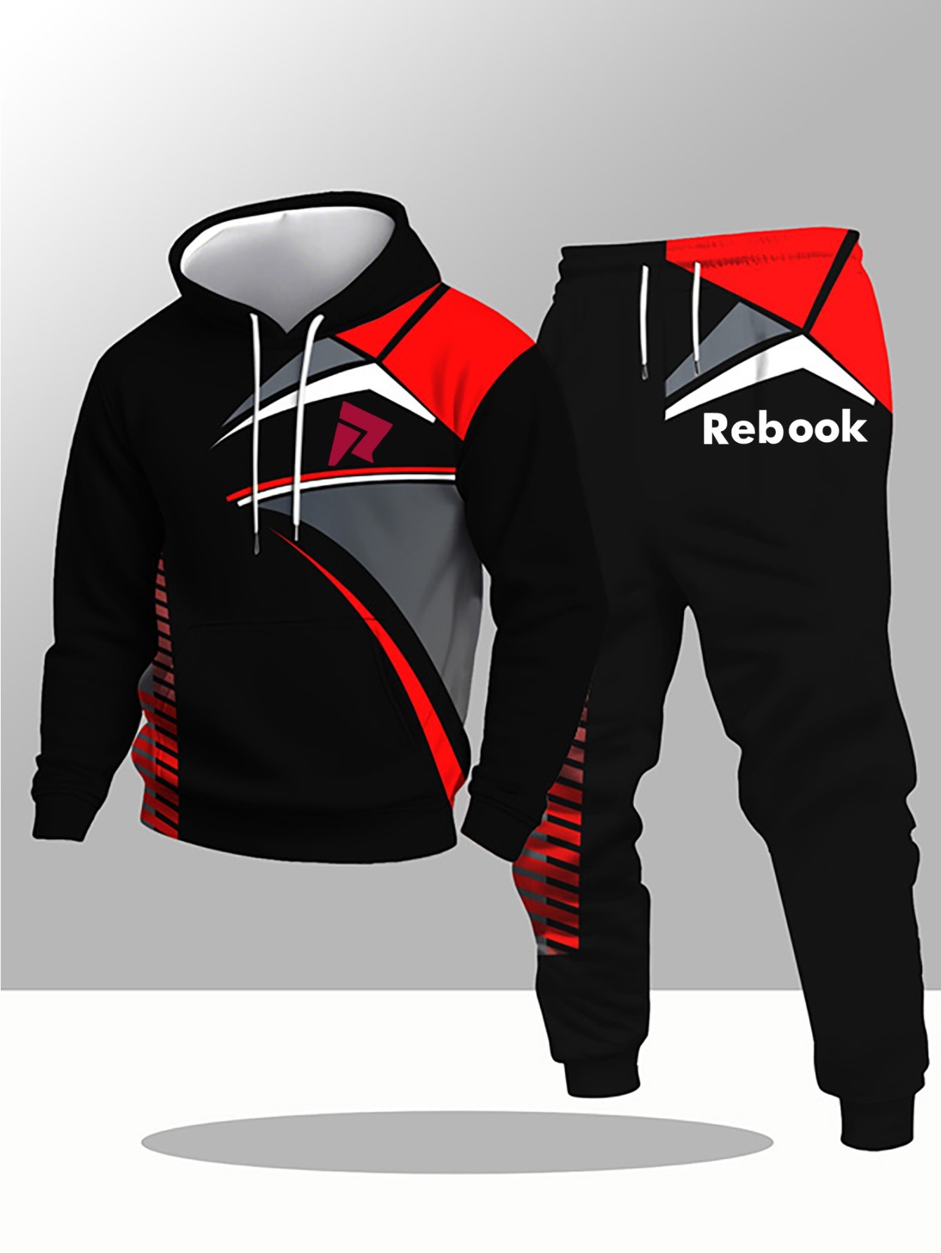 Rebook Herren-Sweatshirt-Set mit Kapuze